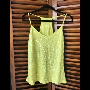 Beautiful sequined bro yellow tank top